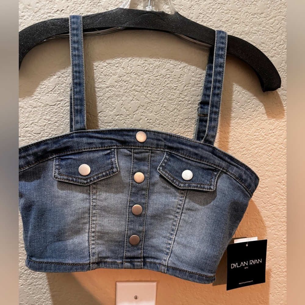 New denim crop shirt with tag size small by Dylan Ryan